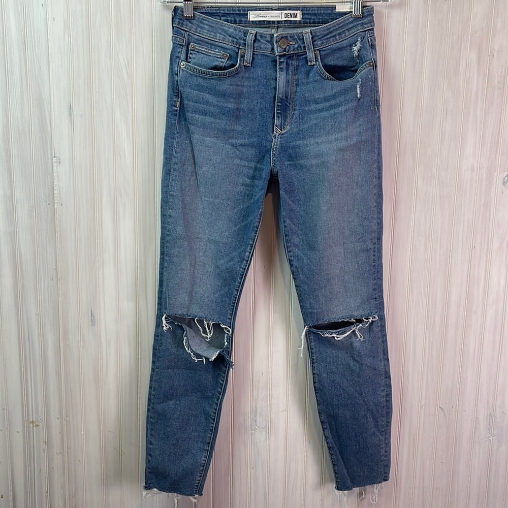 LOVERS + FRIENDS HIGH RISE DISTRESSED JEANS 27